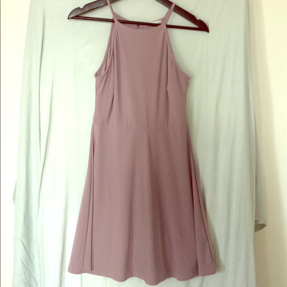 Lush Lavender high neck skater dress